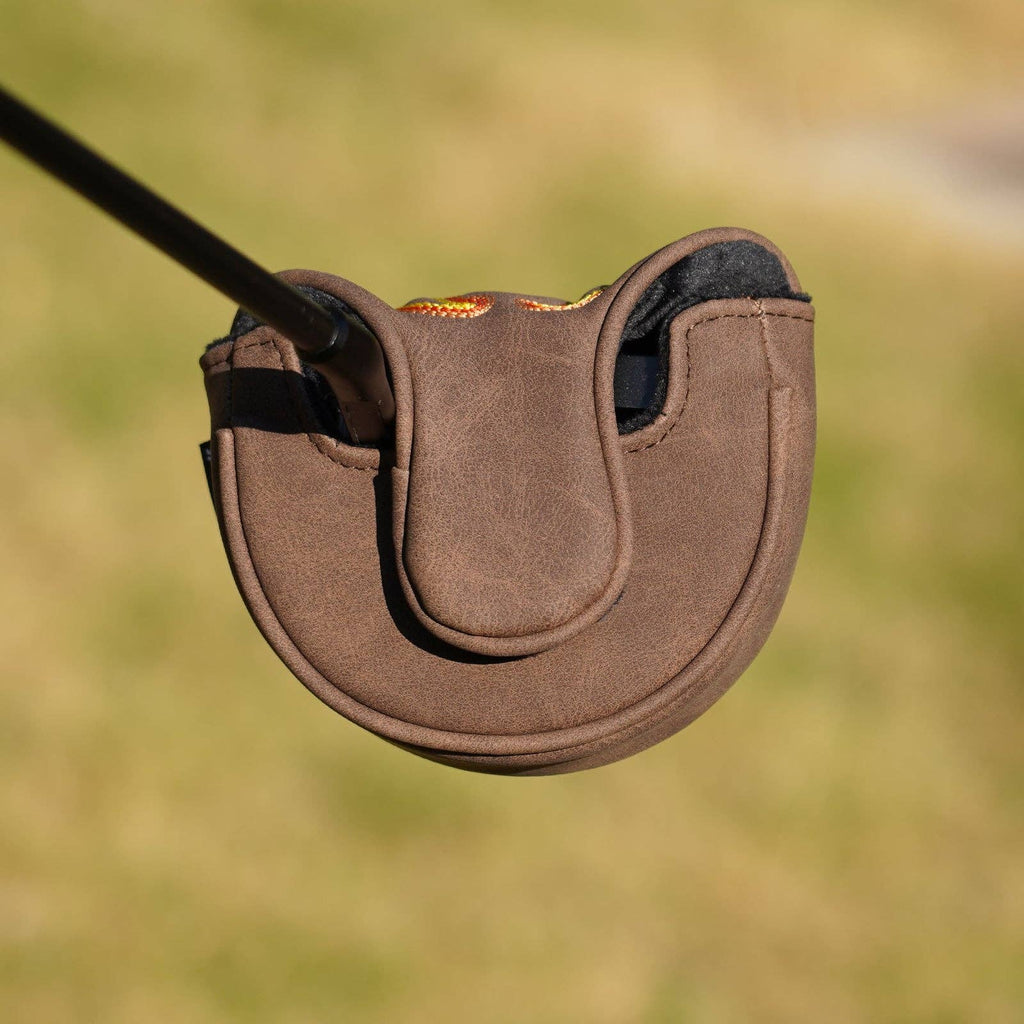 Brown Cowboy Boots Driver Wood Putter Golf Head Cover Set