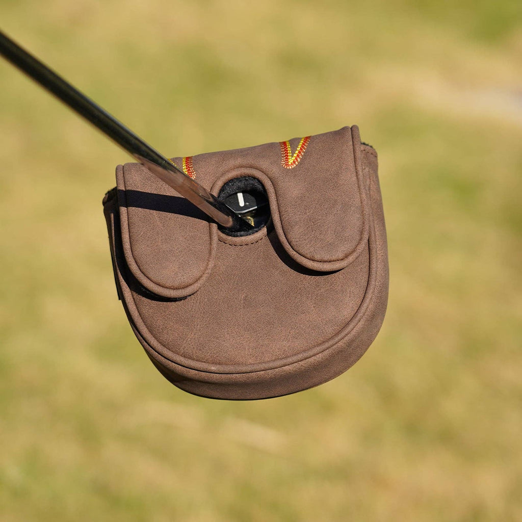 Brown Cowboy Boots Driver Wood Putter Golf Head Cover Set
