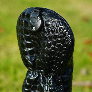 Bright Black Crocodile Driver Wood Golf Head Cover Set