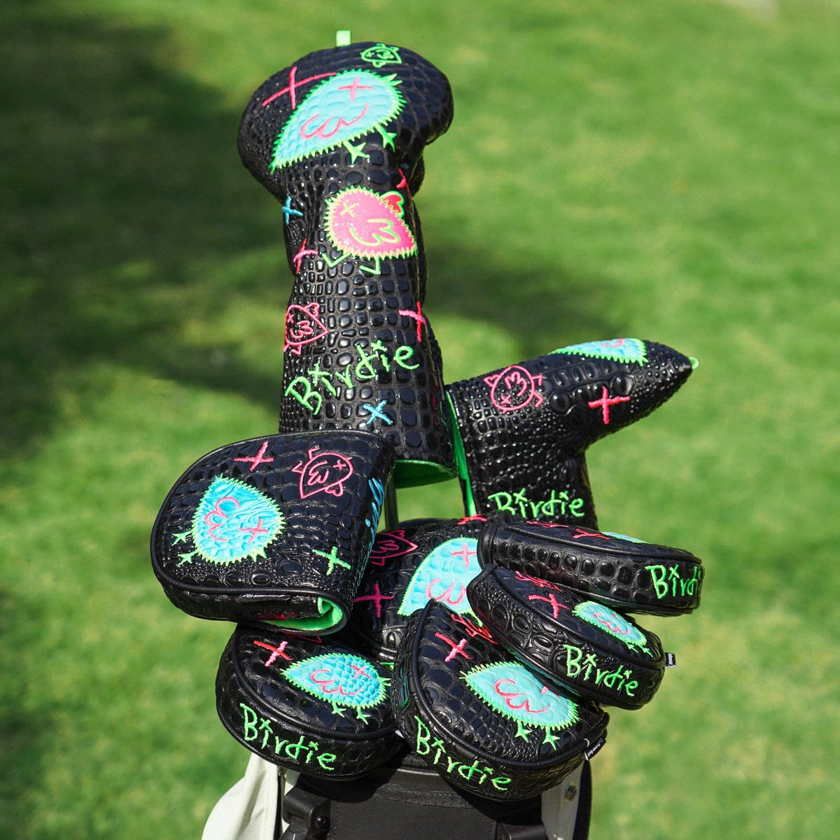 Colorful Birdie Crocodile Golf Head Cover Set