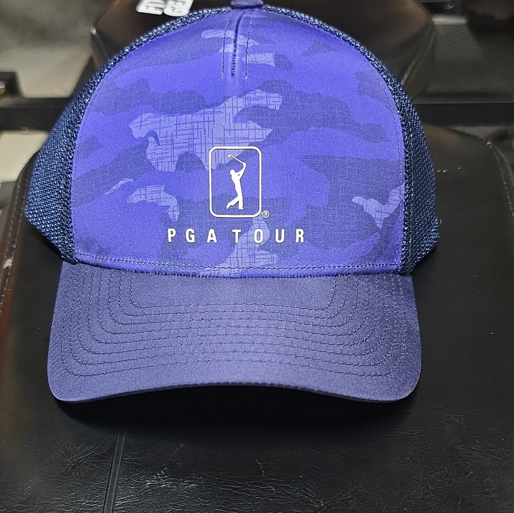 PGA TOUR Blue Snapback Mesh Trucker Golf Cap Hat - PGA TOUR Event One Size