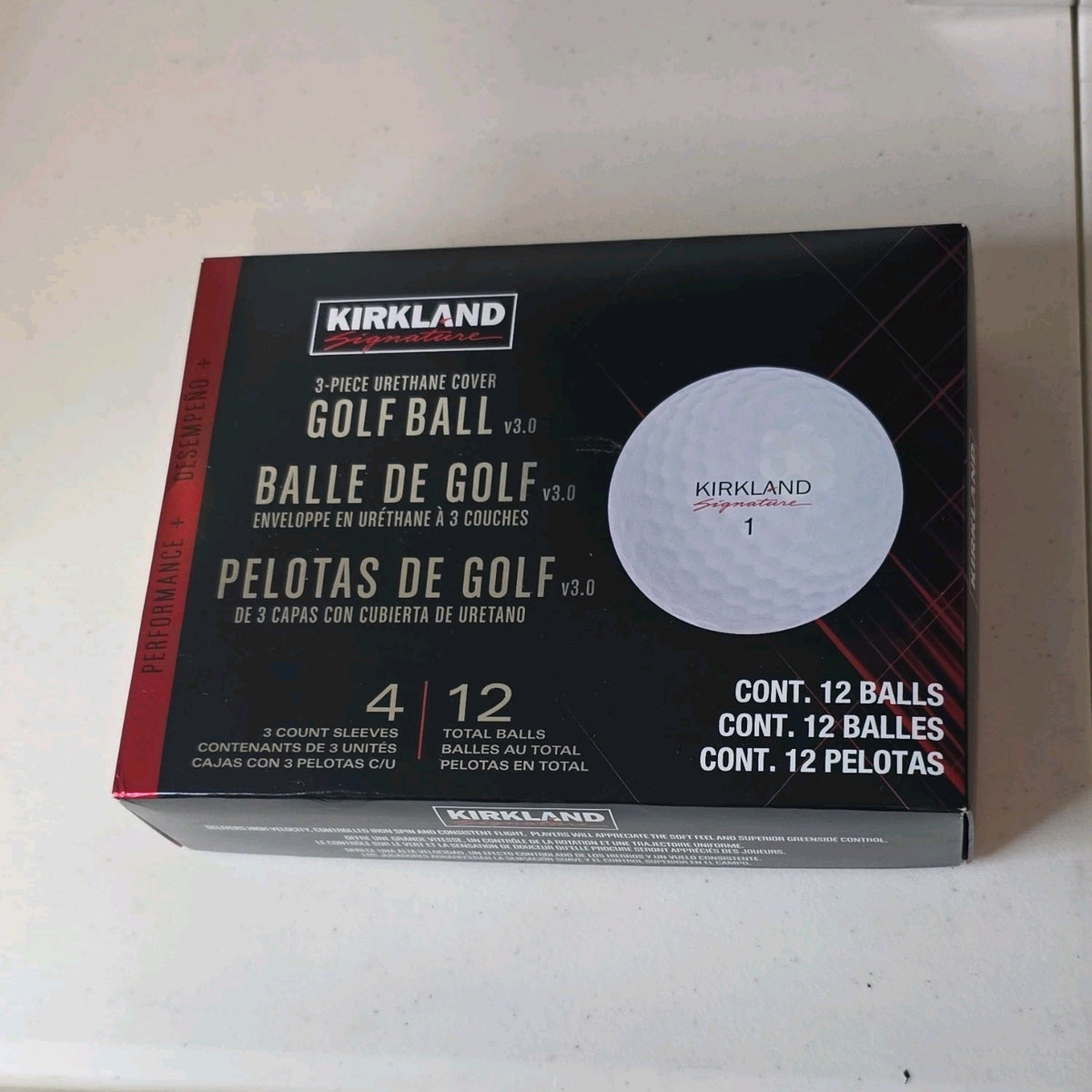Kirkland Signature v3.0 3-Piece Urethane Tour Preferred Golf Balls White 12