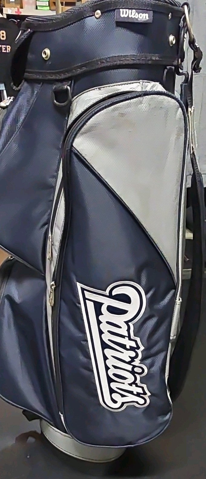 Wilson New England Patriots Cart Golf Bag 14-Way Divider Blue/Gray/Black