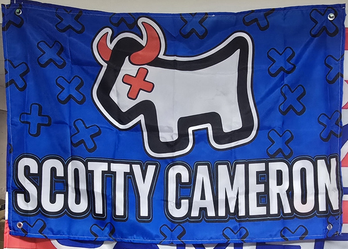 Dog Golf Banner Blue White Red