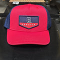PGA TOUR Red/Blue Mesh Adjustable Snapback Golf Hat One Size Logo